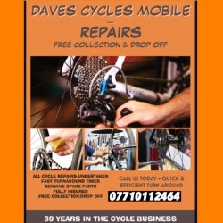 Daves Cycles mobile repair service in Aldridge (Walsall) - Opening Hours
