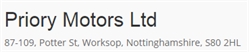 Priory Motors Ltd of Worksop, opening hours