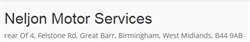 Neljon Motor Services of Birmingham, opening hours