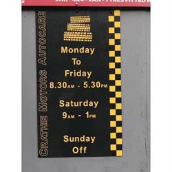 Crathie Motors Auto Care Ltd, Glasgow opening hours