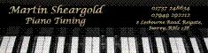 Martin Sheargold Piano Tuning, Reigate opening hours
