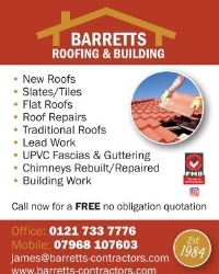 Barretts Roofing & Building in Shirley (Solihull) - Opening Hours