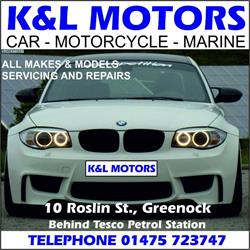 K & L Motors Greenock, opening hours