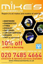 Mikes Coachworks Ltd in London (Camden Town) - Opening Hours