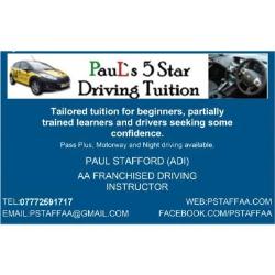 Paul's 5 Star Driving Tuition, Ledbury opening hours