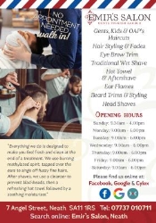 Emir’s Traditional Barber Shop, Neath opening hours