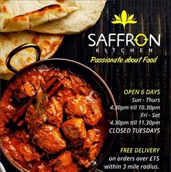 Saffron Kitchen, Rochdale opening hours